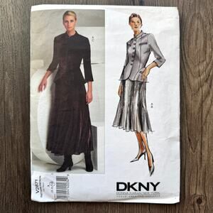 Vintage Y2K Vogue 2871 Sewing Pattern Womens XXS-XS DKNY Jacket Skirt COMPLETE